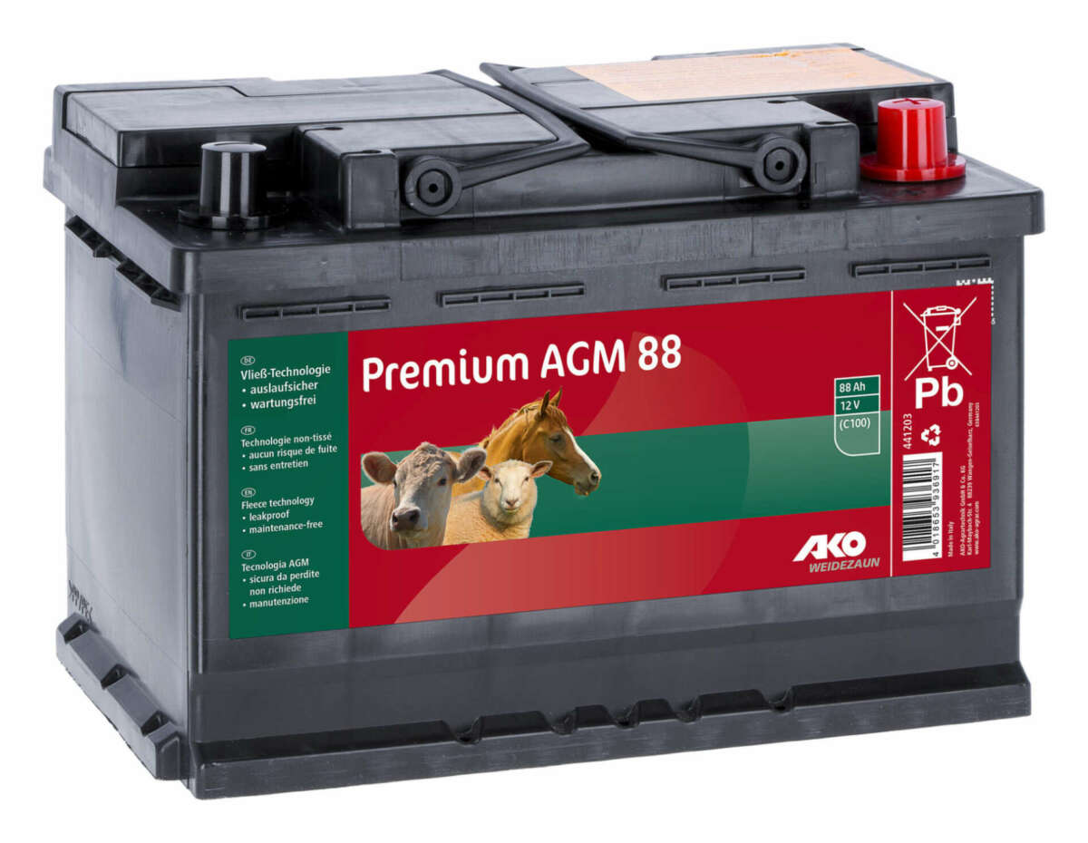 Premium AGM Batterie 12V, 88 Ah. 2 Haltegriffe.